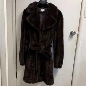 Women's Brown Faux Fur Coat